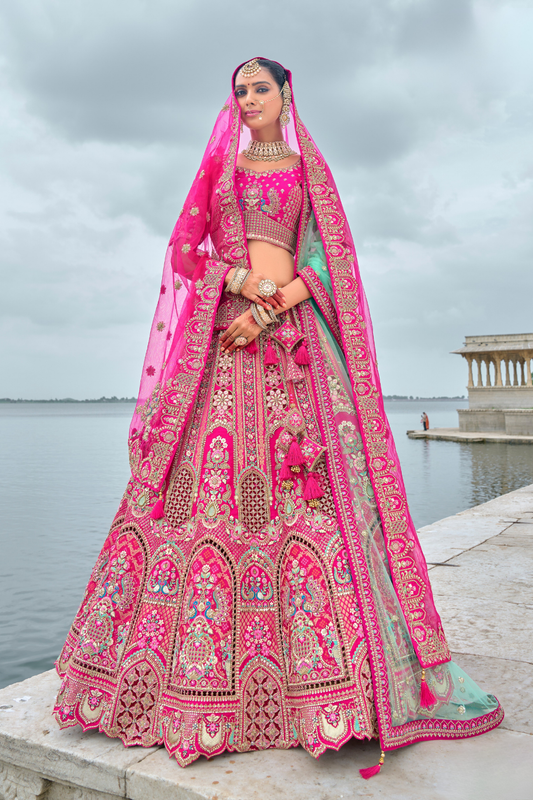 Luxury Silk Bridal Lehenga Choli – Handcrafted Elegance for Your Big Day