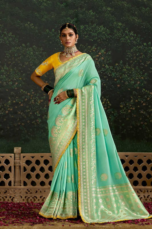 Woven Art Silk Wedding Saree with Rich Traditional Detailing