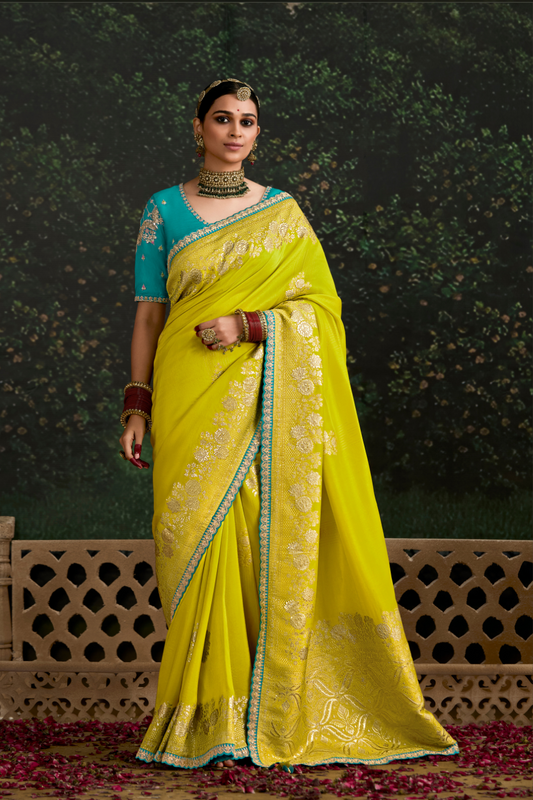 Woven Art Silk Wedding Saree with Rich Traditional Detailing