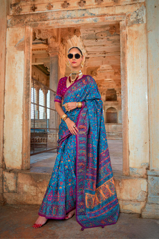 Pure Viscose Silk Saree with Luxury Print and Glory Finish