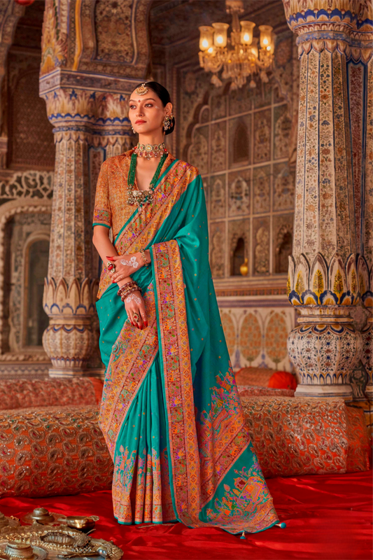 Soft Polyester Viscose Silk Saree with Hand Block Luxury Print - LaVante Fashion