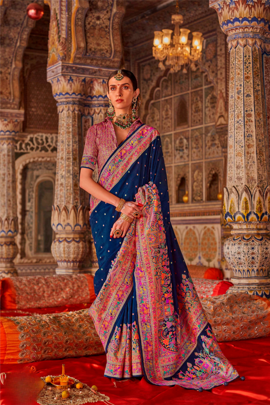 Soft Polyester Viscose Silk Saree with Hand Block Luxury Print - LaVante Fashion
