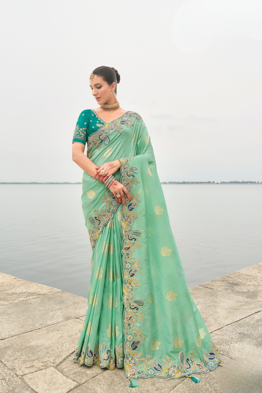 Soft Radiance in Pink Tissue Georgette Elegance