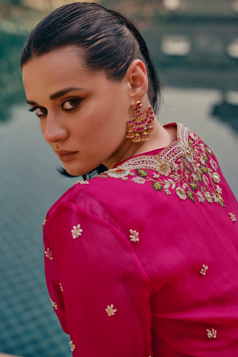 Elegance Reimagined Indo-Western Style in Rich Chinnon Silk