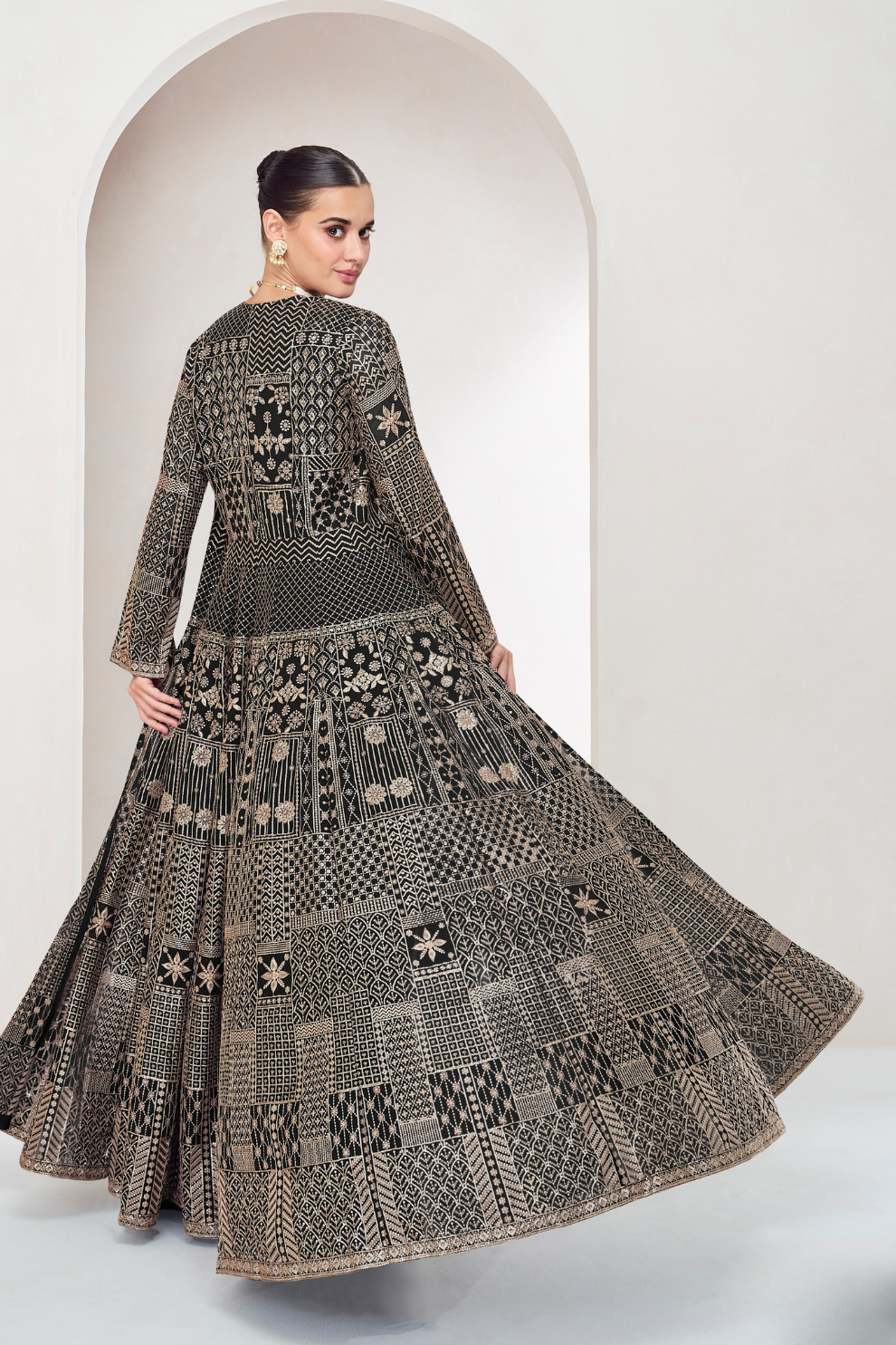 Designer Indo-Western Jacket Suit with Intricate Cut Dana Detailing