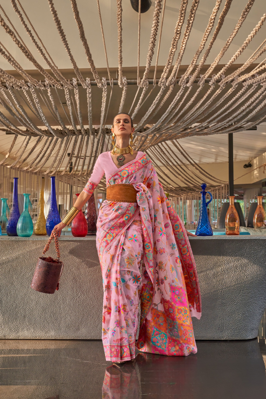 Kashmiri Modal Pashmina Silk Saree with Traditional Elegance