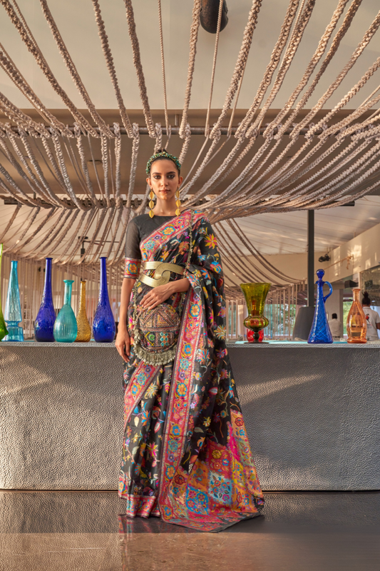 Kashmiri Modal Pashmina Silk Saree with Traditional Elegance