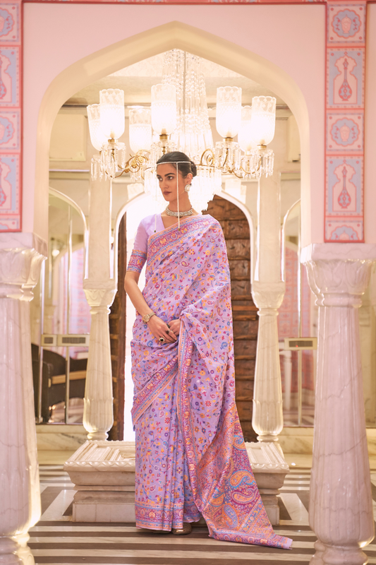 Premium Modal Silk Saree with Kashmiri Handloom Design