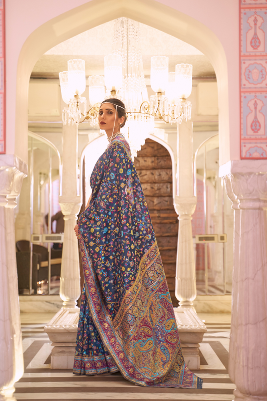 Premium Modal Silk Saree with Kashmiri Handloom Design