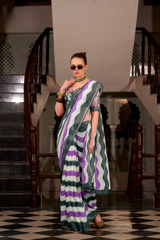 Linen Cotton Silk Saree with Soft Texture and Natural Elegance - LaVante Fashion