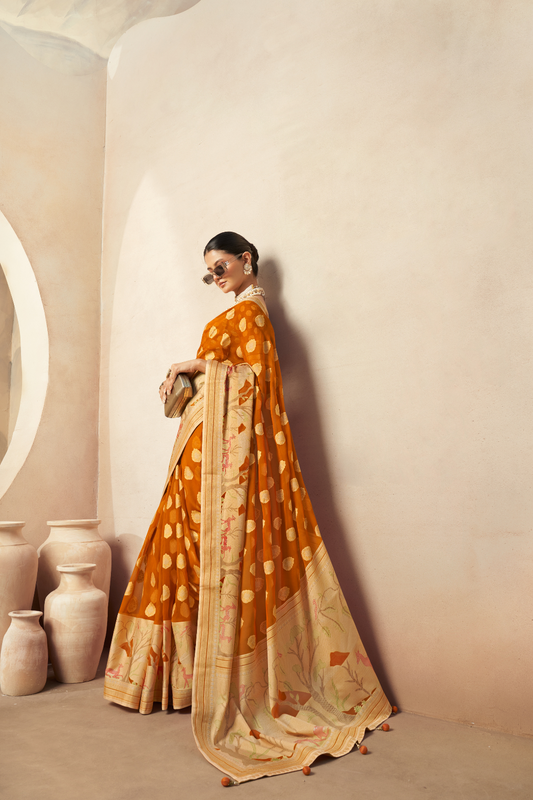 Georgette Saree with Artistic Burnout Butti for Occasions