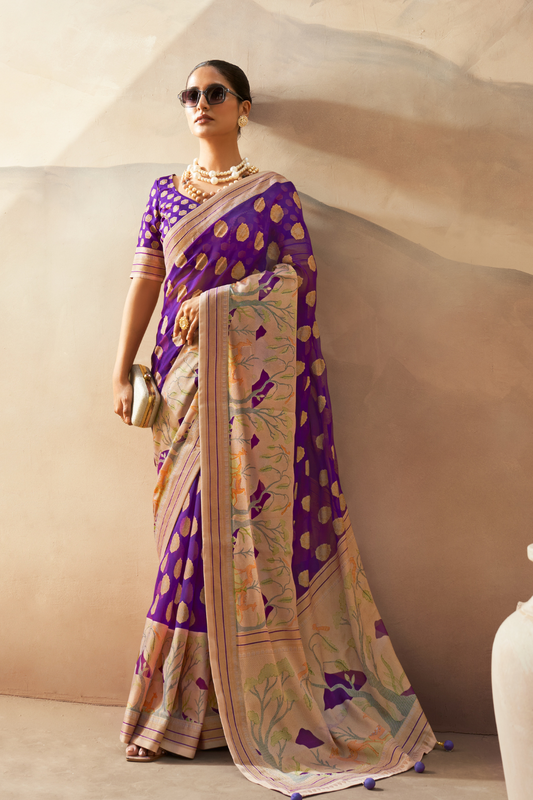 Georgette Saree with Artistic Burnout Butti for Occasions