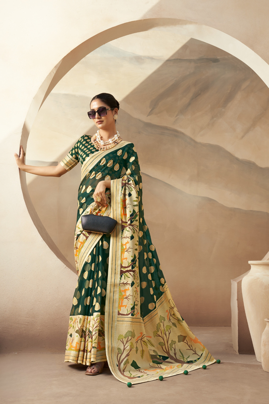 Georgette Saree with Artistic Burnout Butti for Occasions