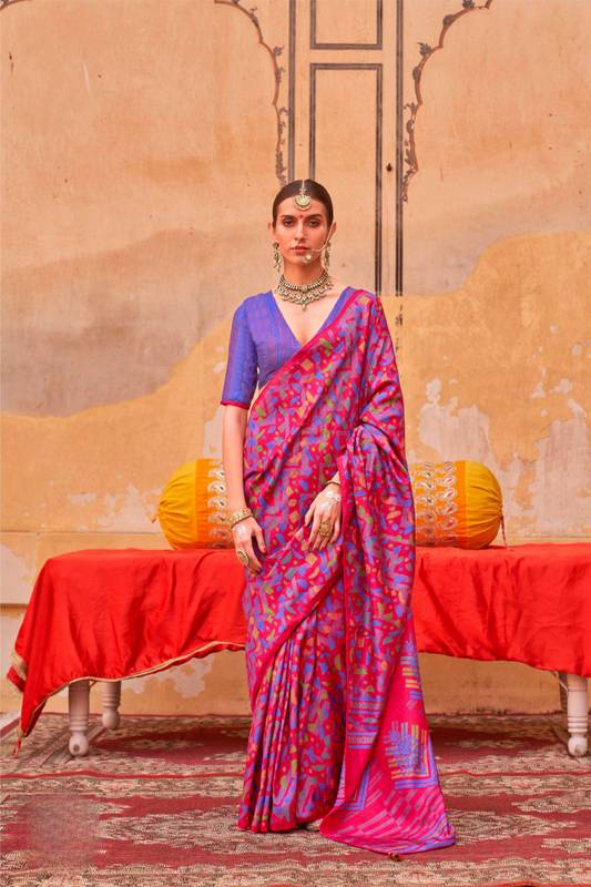 Mercerized Sigma Silk Saree with Classic Design and Aqua Finish - LaVante Fashion