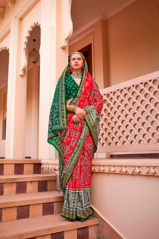 Mercerized Sigma Silk Saree with Traditional Classic and Aqua Finish - LaVante Fashion