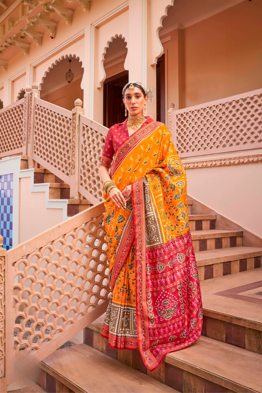 Mercerized Sigma Silk Saree with Traditional Classic and Aqua Finish - LaVante Fashion