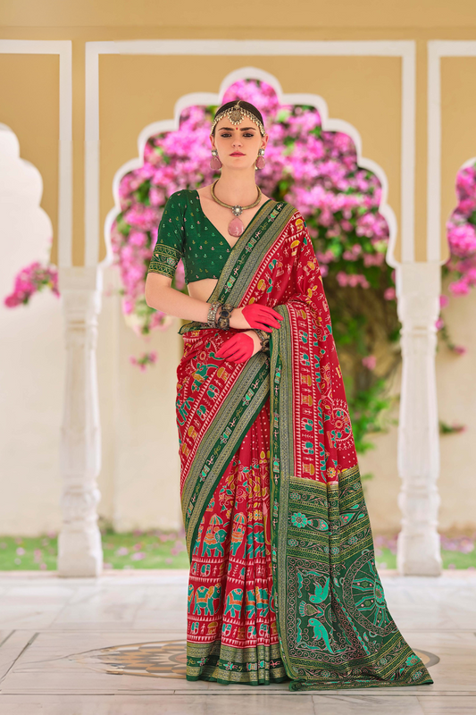 Mercerized Sigma Silk Saree with Traditional Classic Design - LaVante Fashion