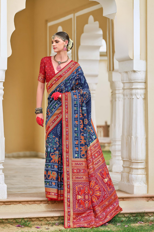 Mercerized Sigma Silk Saree with Traditional Classic Design - LaVante Fashion