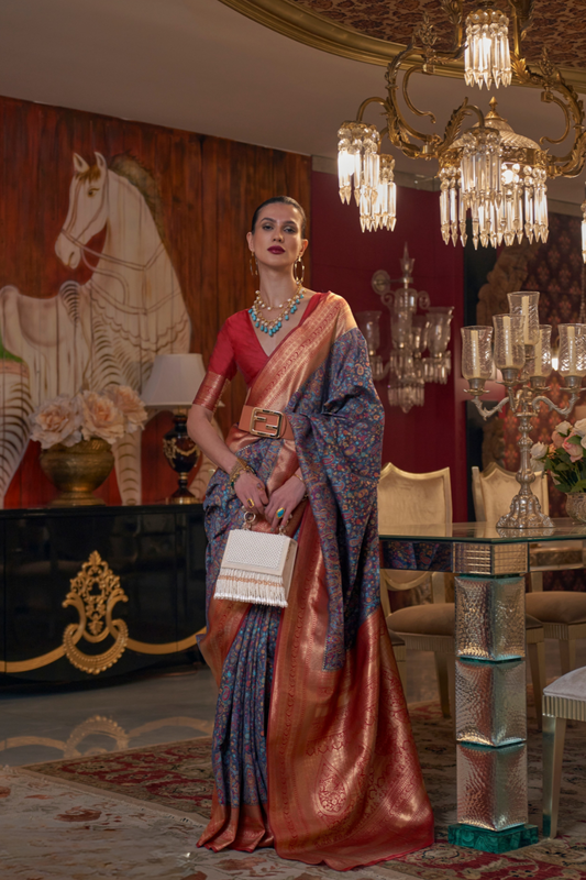 Graceful Gota Handloom Woven Silk Saree with Traditional Detailing
