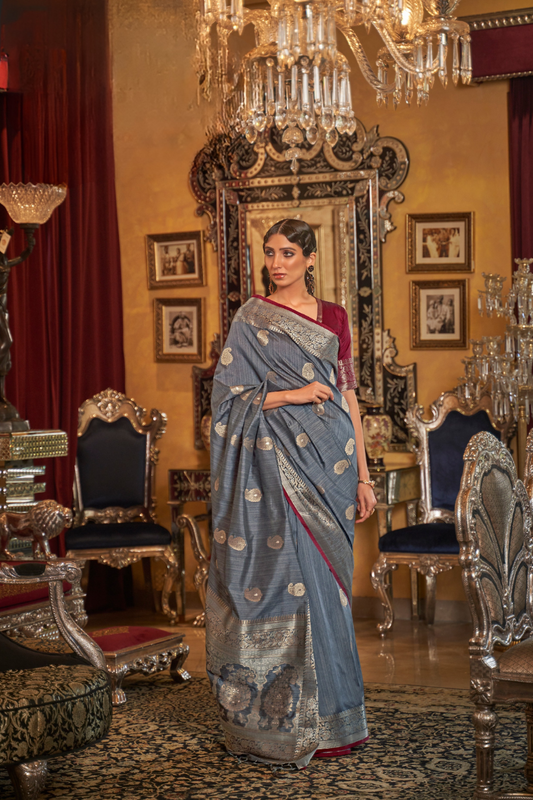 Graceful Tussar Silk Saree for Festive and Wedding Wear