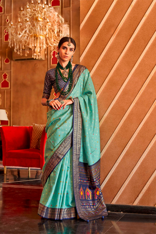 Regal Peshwai Paithani Silk Saree with Traditional Zari Weave