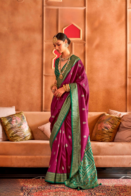 Regal Peshwai Paithani Silk Saree with Traditional Zari Weave