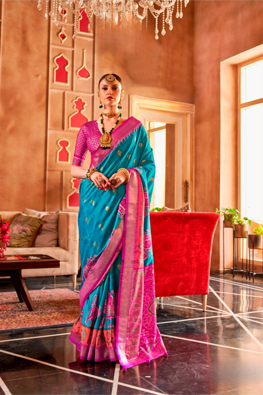 Regal Peshwai Paithani Silk Saree with Traditional Zari Weave