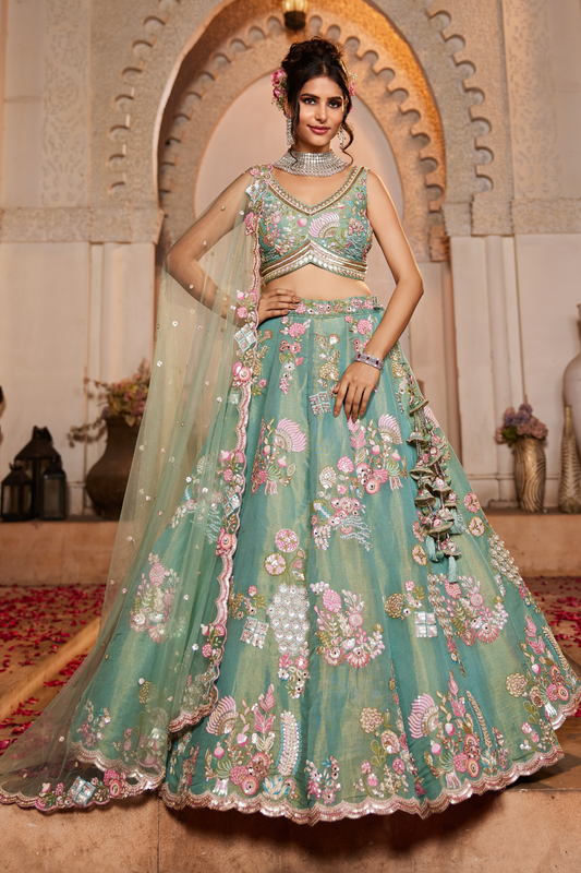 Graceful Net Lehenga Choli Set with Sequined Dupatta