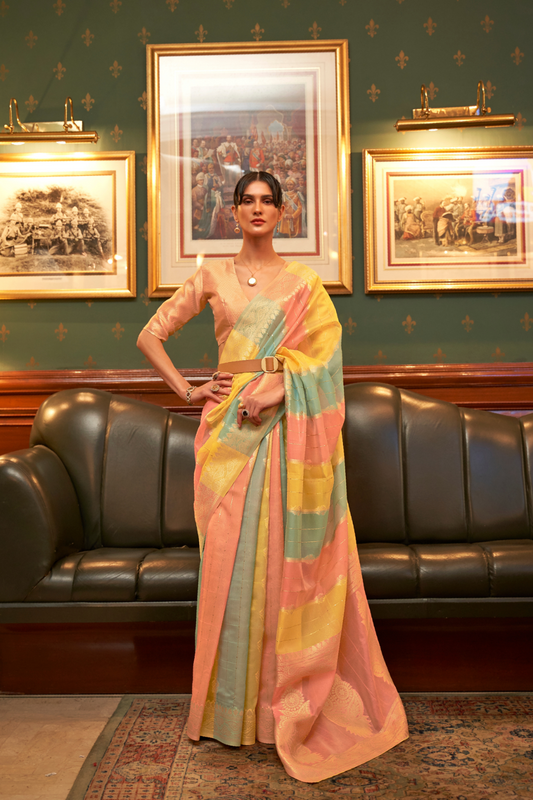 Elegant Organza Woven Saree with Subtle Traditional Charm