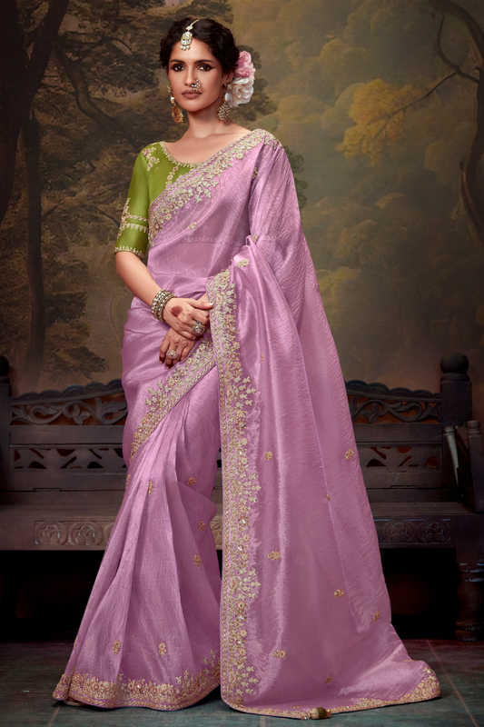 Heavy Embroidered Designer Silk Saree for Elegant Occasions