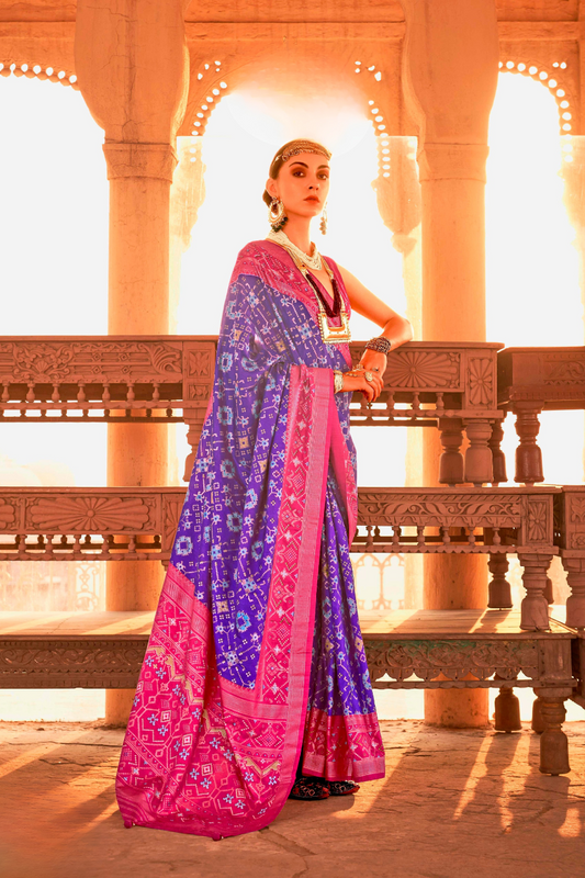 Elegant Patola Printed Art Silk Saree with Intricate Design