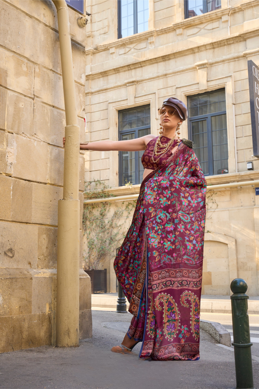 Casual Wear Satin Georgette Saree with Beautiful Digital Print