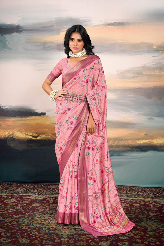 Pure Cotton Silk Saree with Elegant Digital Print - LaVante Fashion