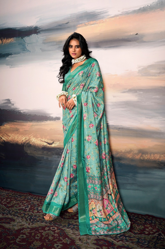 Pure Cotton Silk Saree with Elegant Digital Print - LaVante Fashion
