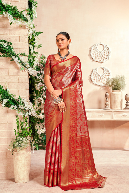 Pure Dharmavaram Silk Saree with Zari Weaving - LaVante Fashion