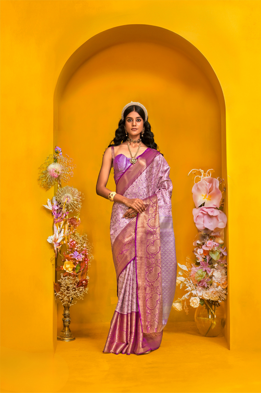 Pure Dharmavaram Silk Saree with Handloom Weaving Craft