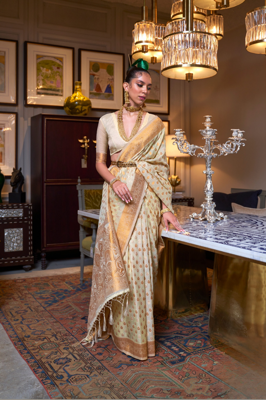 Zari Woven Silk Saree with Traditional Rich Pallu Design