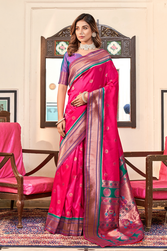 Pure Paithani Silk – Traditional Elegance with Royal Charm