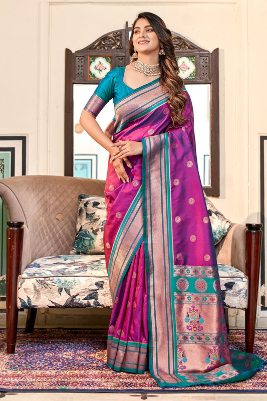 Pure Paithani Silk – Traditional Elegance with Royal Charm