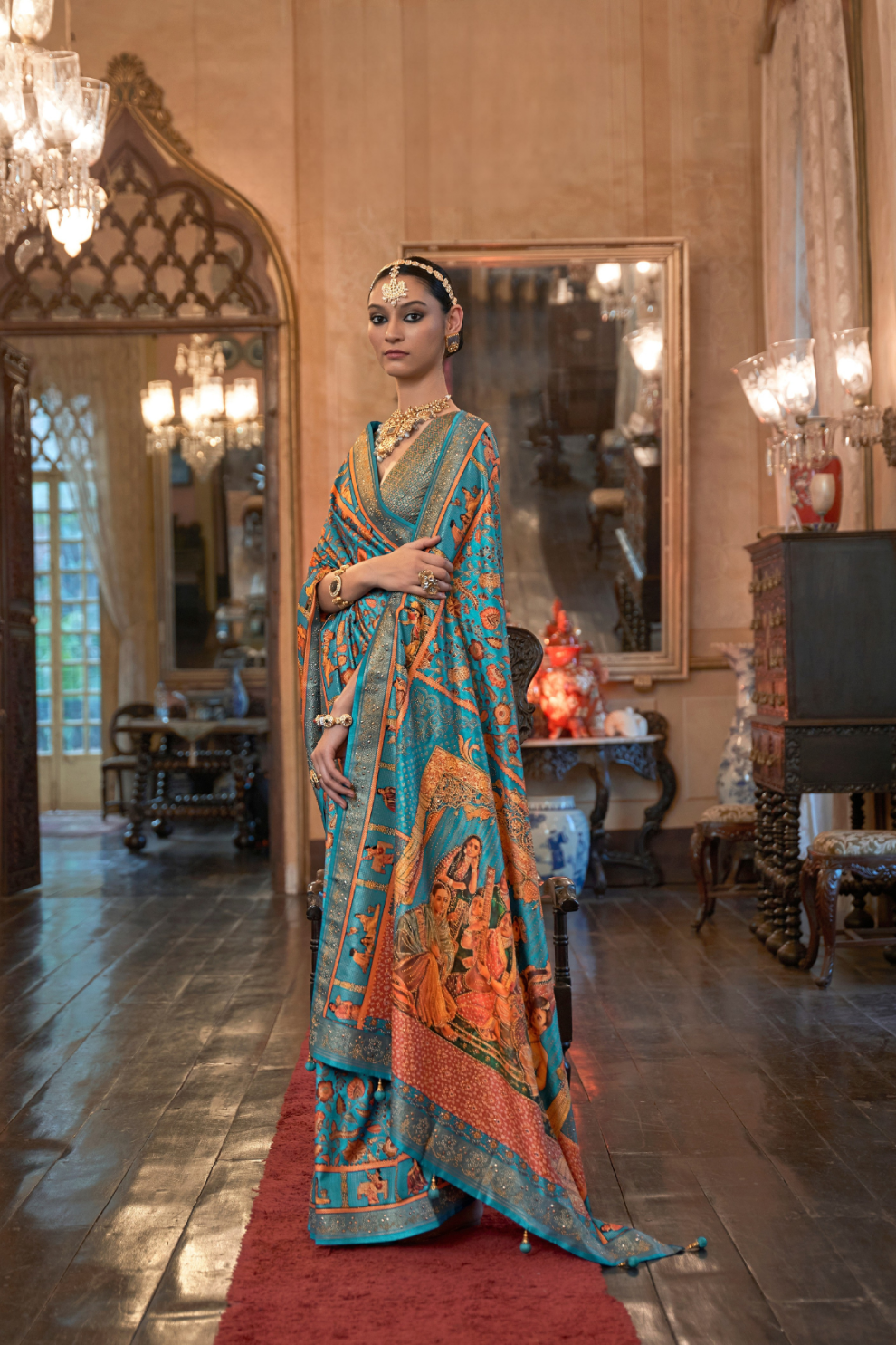 Handcrafted Patola Silk Saree with Traditional Design Motifs