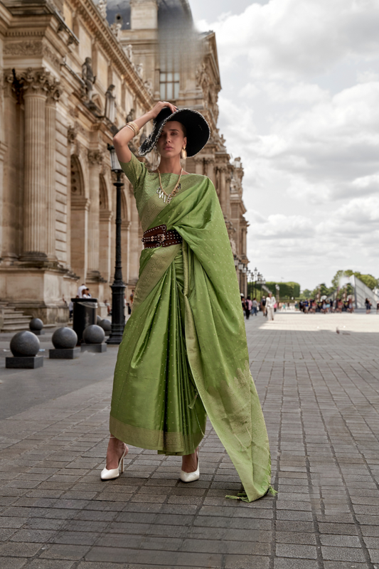 Banarasi Satin Silk Saree with Rich Traditional Weaving