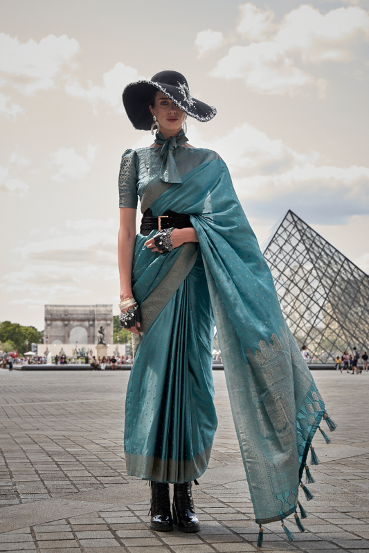 Banarasi Satin Silk Saree with Rich Traditional Weaving