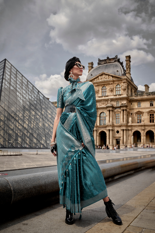 Banarasi Satin Silk Saree with Rich Traditional Weaving