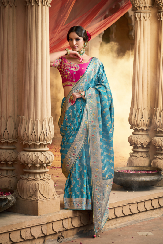 Pure Satin Bliss Saree with Fancy Finish and Designer Appeal - LaVante Fashion