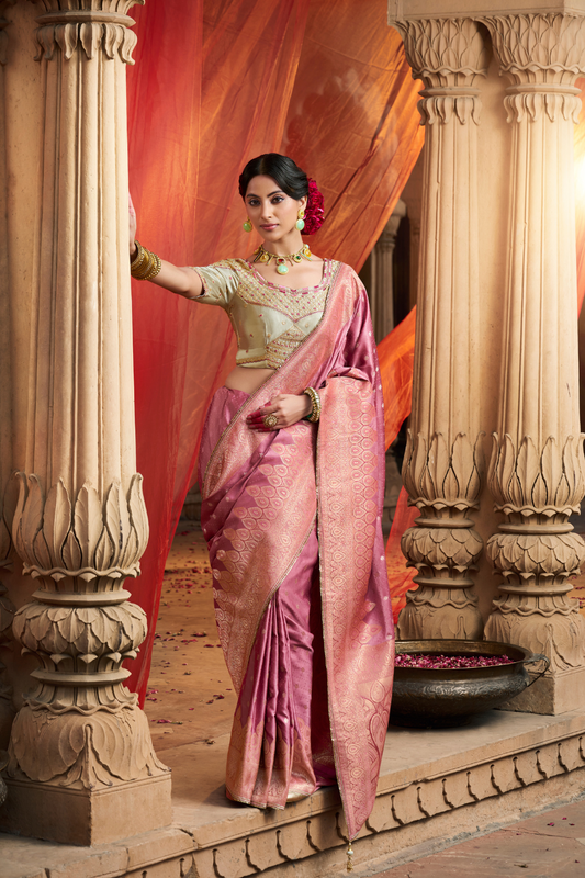 Pure Satin Bliss Saree with Fancy Finish and Designer Appeal - LaVante Fashion