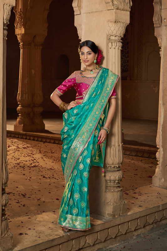 Pure Satin Bliss Saree with Fancy Finish and Designer Appeal - LaVante Fashion