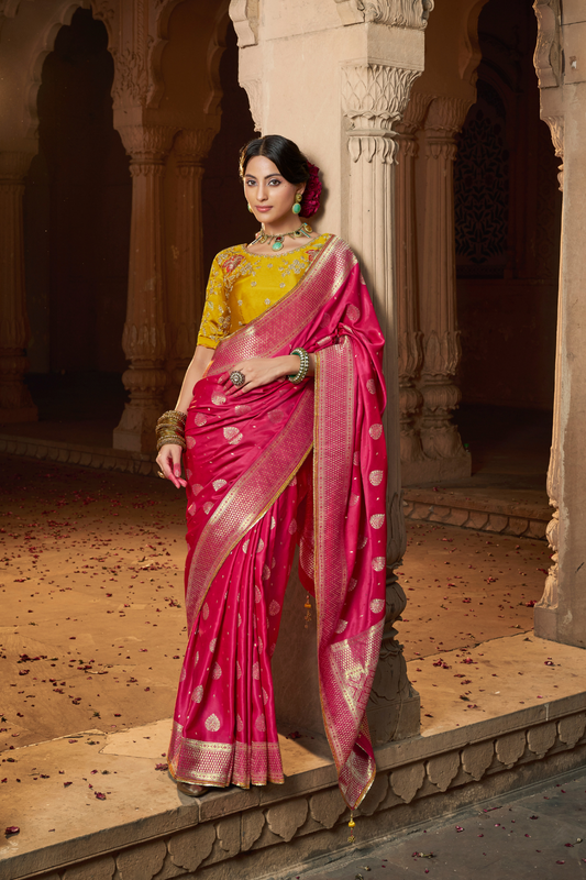 Pure Satin Bliss Saree with Fancy Finish and Designer Appeal - LaVante Fashion
