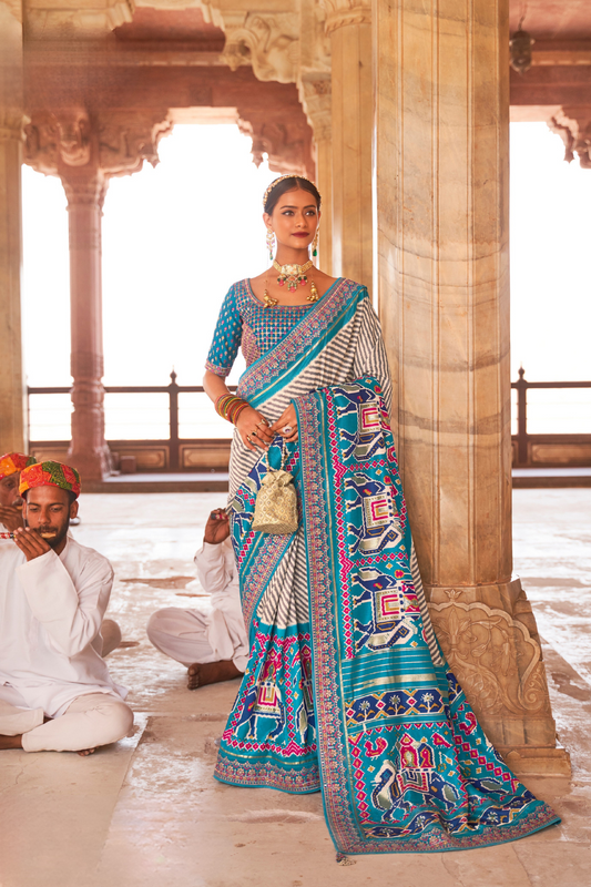 Elegant Designer Patola Saree in Pure Smooth Silk