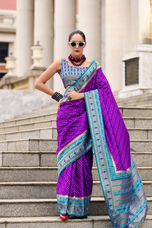 Royal Grace – Pure Soft Banarasi Silk Saree with Rich Zari Weaving - LaVante Fashion
