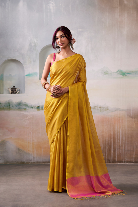 Lightweight Tissue Silk Saree with Luxurious Glow Finish